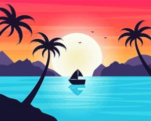 Landscape Of Sea Sunset Diamond Painting