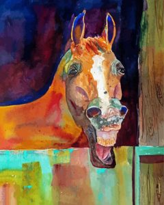 Laughing Horse Brown Diamond Painting