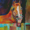 Laughing Horse Brown Diamond Painting