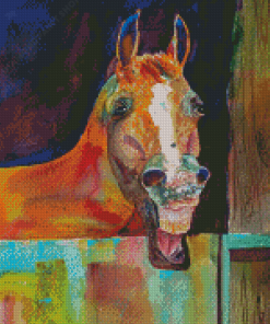 Laughing Horse Brown Diamond Painting