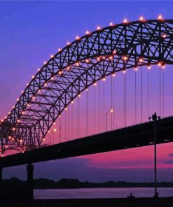 Memphis Bridge Sunset Diamond Painting