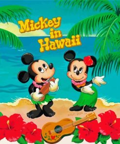 Mickey And Minnie In Hawaii Diamond Painting