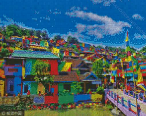 Rainbow Village Indonesia Diamond Painting