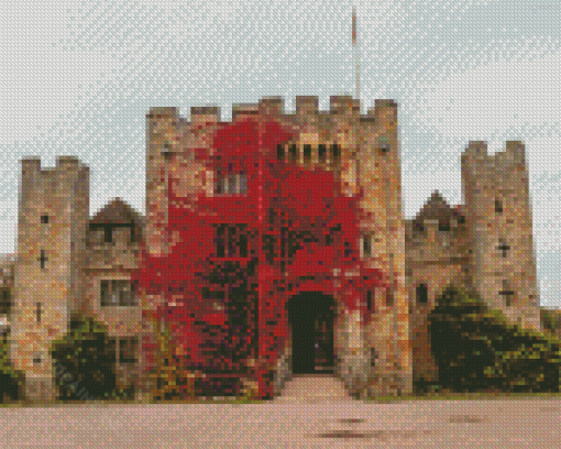 Red Plant On Hever Castle Wall Diamond Painting