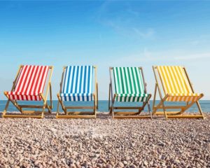 Sea Side With Deckchair Diamond Painting