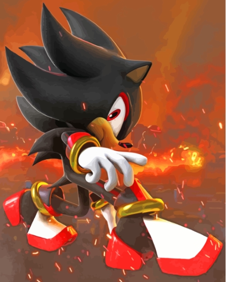 Shadow the Hedgehog Fan Art Print Anime Print Sonic Art 