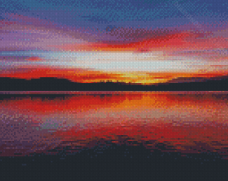 Sunset On Lake Diamond Painting