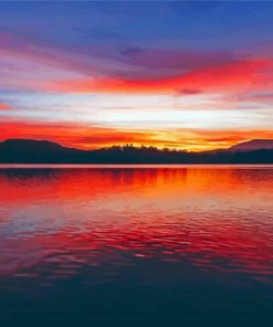 Sunset On Lake Diamond Painting