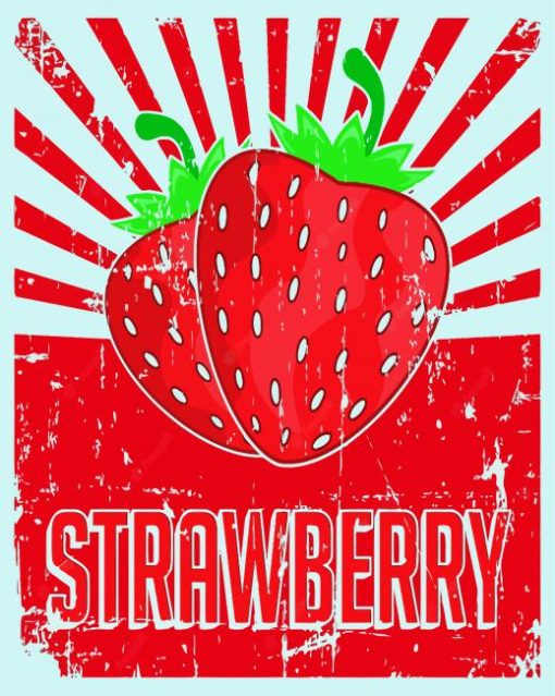 Vintage Strawberry Fruit Poster Diamond Painting