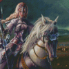 Woman Warrior On Horse Diamond Painting