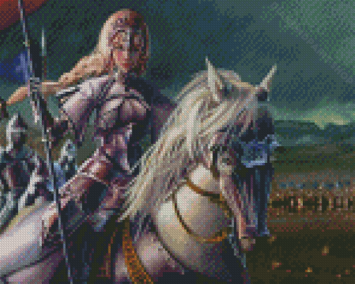 Woman Warrior On Horse Diamond Painting