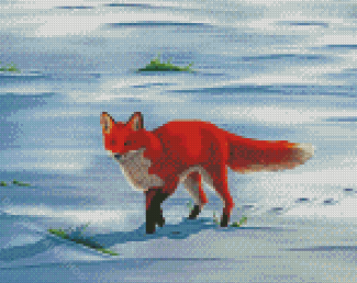 Aesthetic Fox Snow Diamond Painting