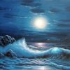 Aesthetic Ocean Waves At Night Diamond Painting