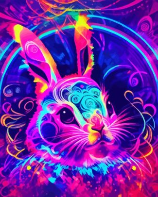 Aesthetic Neon Bunny Diamond Painting