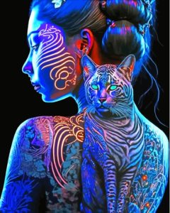 Asian Lady And Tiger Diamond Painting