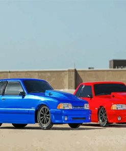 Blue And Red Mustang Fox Body Diamond Painting