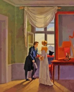 Couple Looking Out The Window Diamond Painting
