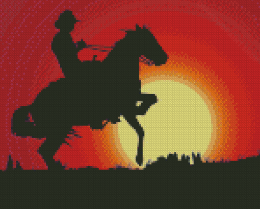 Cowboy On Horse Diamond Painting