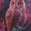 Cute Pink Owl -Diamond Painting