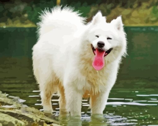 Happy Samoyed Diamond Painting