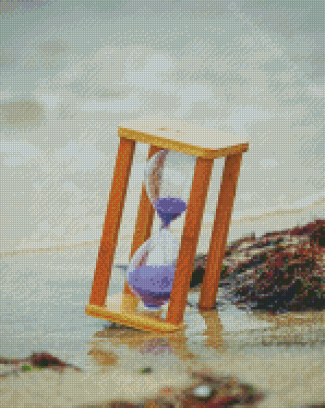 Purple Hourglass In Sand Diamond Painting