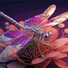Purple Dragon Fly Diamond Painting