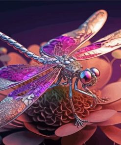 Purple Dragon Fly Diamond Painting