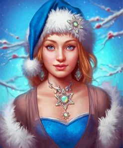 Russian Christmas Lady Diamond Painting