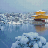 Snowy Japanese Landscape Diamond Painting