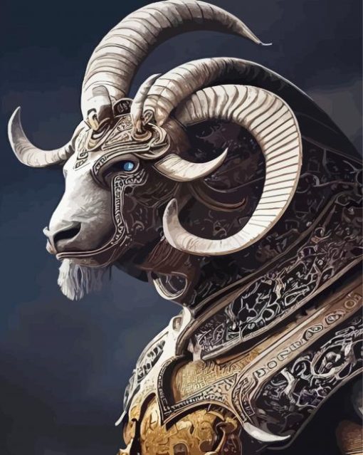 The Warrior Goat Diamond Painting