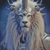 White Lion King Diamond Painting