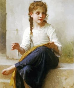 Young Girl Sewing Diamond Painting