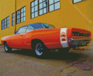 1970 Super Bee Orange Car Diamond Painting