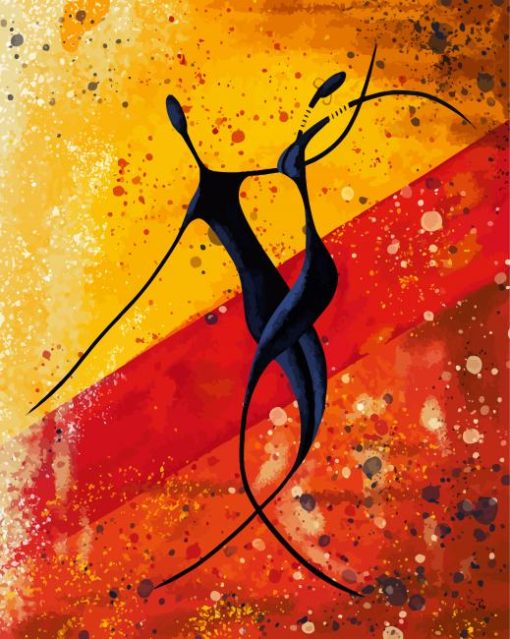 Abstract African Dancers Diamond Painting