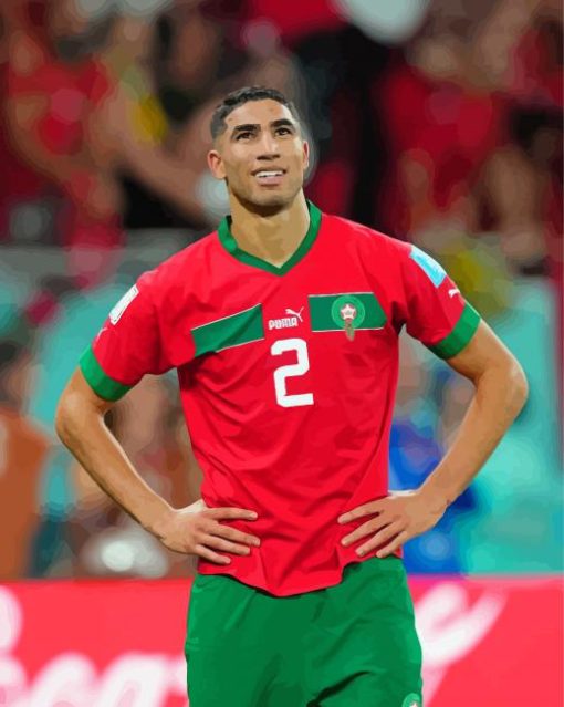 Ashraf Hakimi Moroccan Footballer Diamond Painting