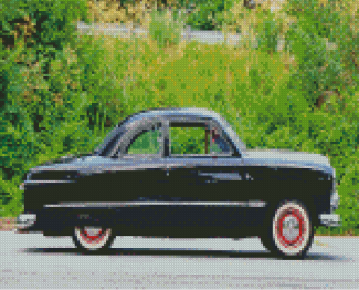 Black 49 Ford Coupe Side View Diamond Painting
