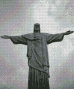 Black And White Christ The Redeemer Diamond Painting