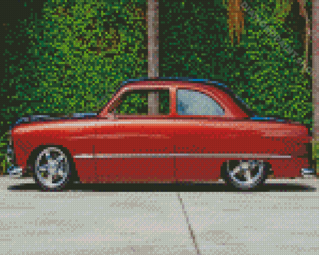 Brown 49 Ford Coupe Side View Diamond Painting