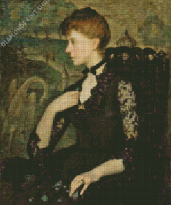 Classy Woman In Black Dress Diamond Painting