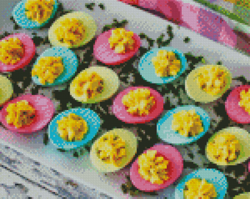 Colored Deviled Eggs Diamond Painting