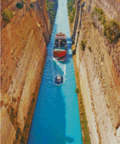 Corinth Canal Peloponnese Greece Diamond Painting