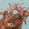 Cow With Flower Crown Diamond Painting