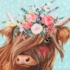 Cow With Flower Crown Diamond Painting