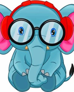 Cute Elephant Glasses Diamond Painting