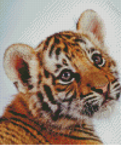 Cute Sweet Baby Face Tiger Diamond Painting