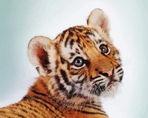 Cute Sweet Baby Face Tiger Diamond Painting