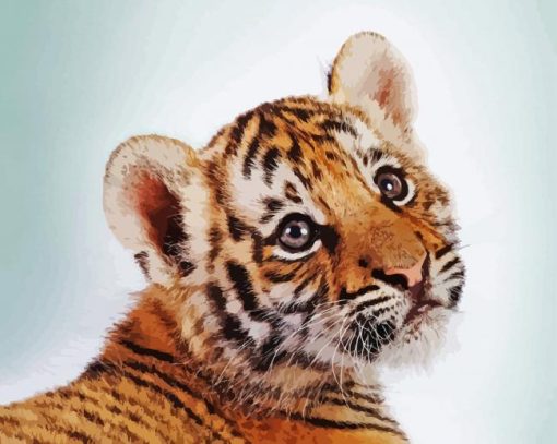 Cute Sweet Baby Face Tiger Diamond Painting