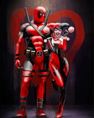 Deadpool And Harley Quinn Diamond Painting