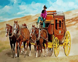 Horse Stagecoach Diamond Painting