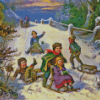 Kids Sledding Diamond Painting